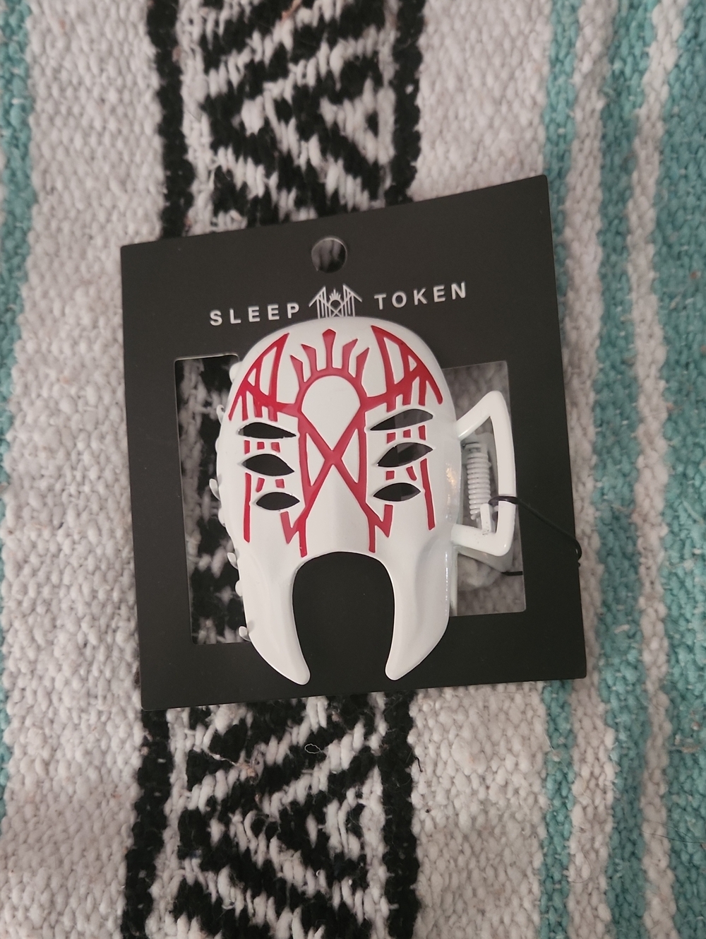 Sleep Token White & Red Mask Hair Clip